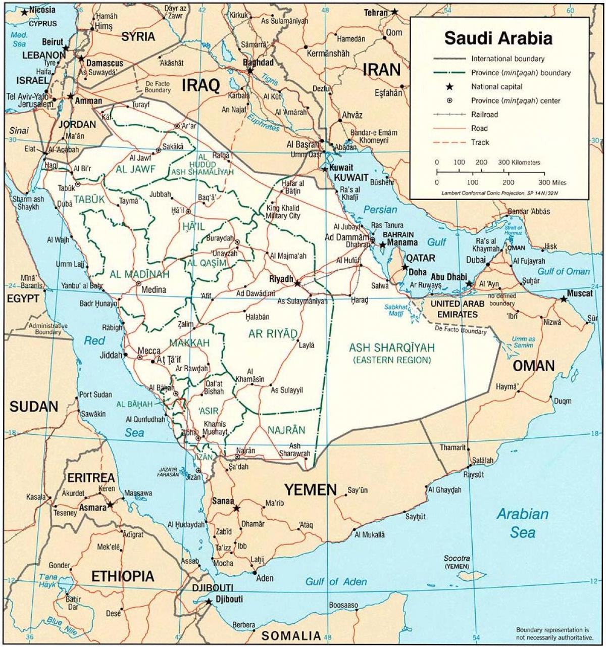 नक्शा सऊदी अरब के राजनीतिक