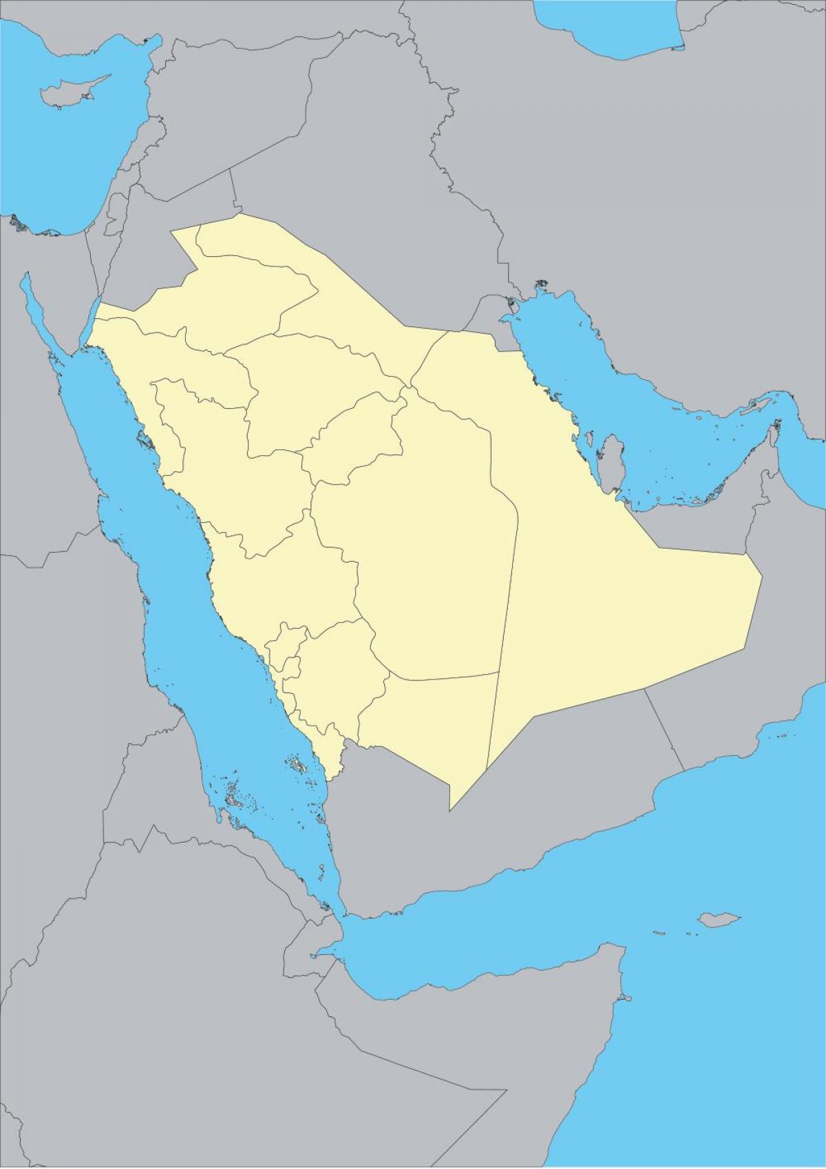नक्शा सऊदी अरब की रूपरेखा