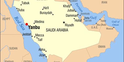 Yanbu, सऊदी अरब के राज्य का नक्शा